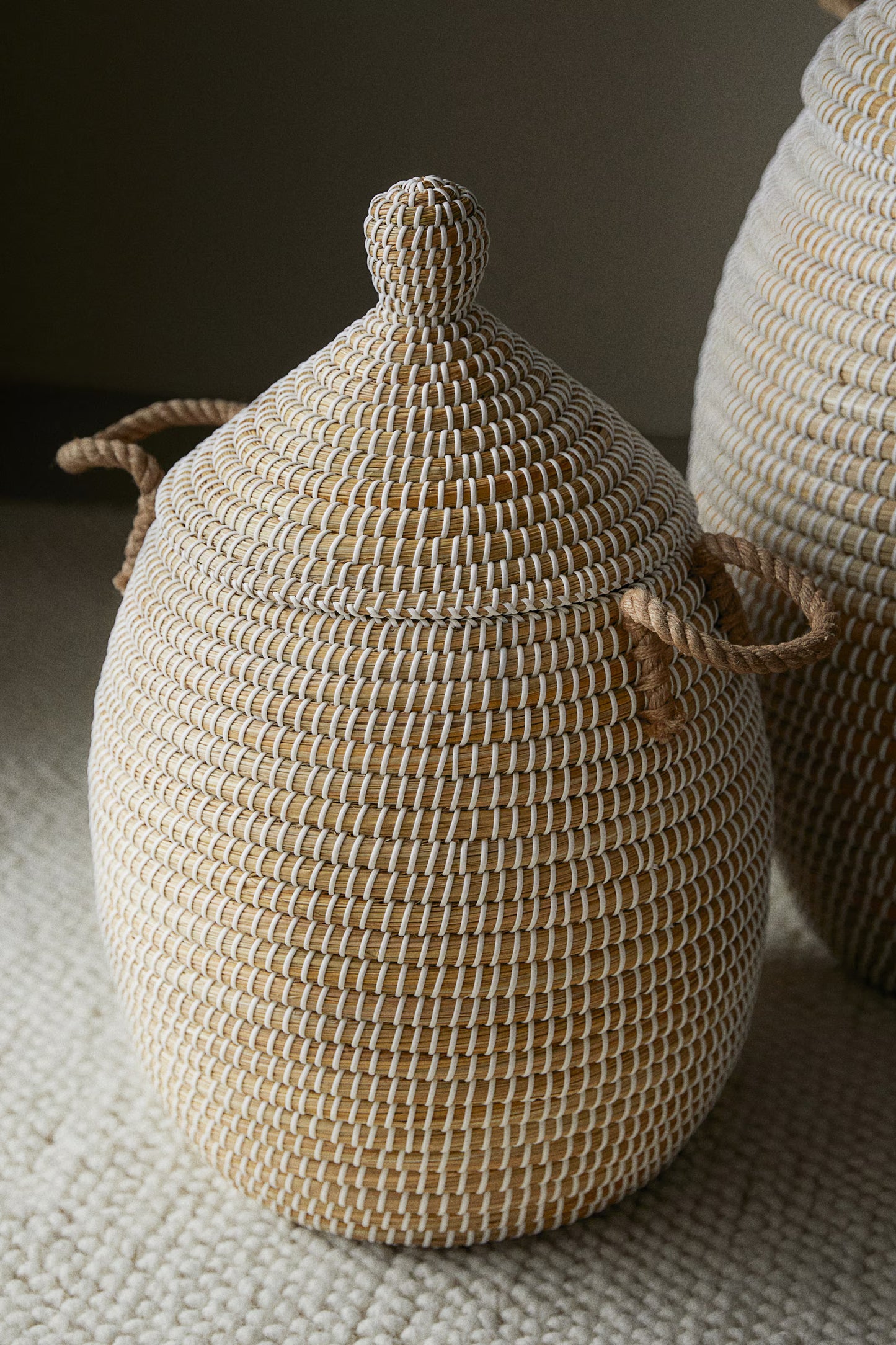Seagrass Storage Basket with Lid