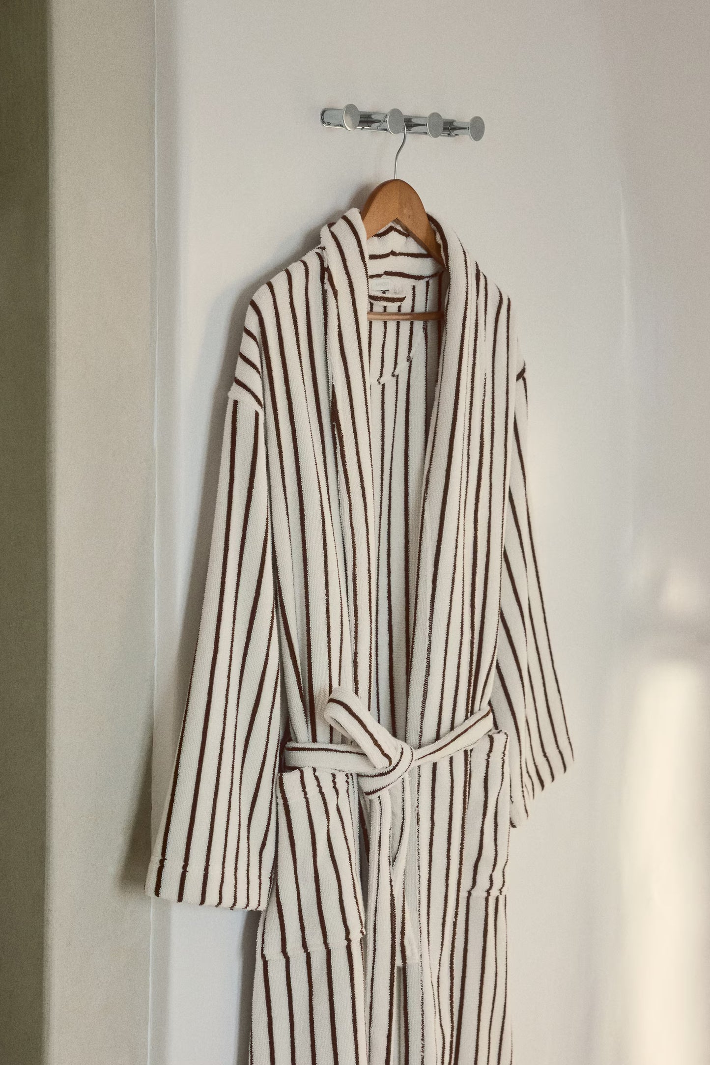 Striped Cotton Terry Bathrobe