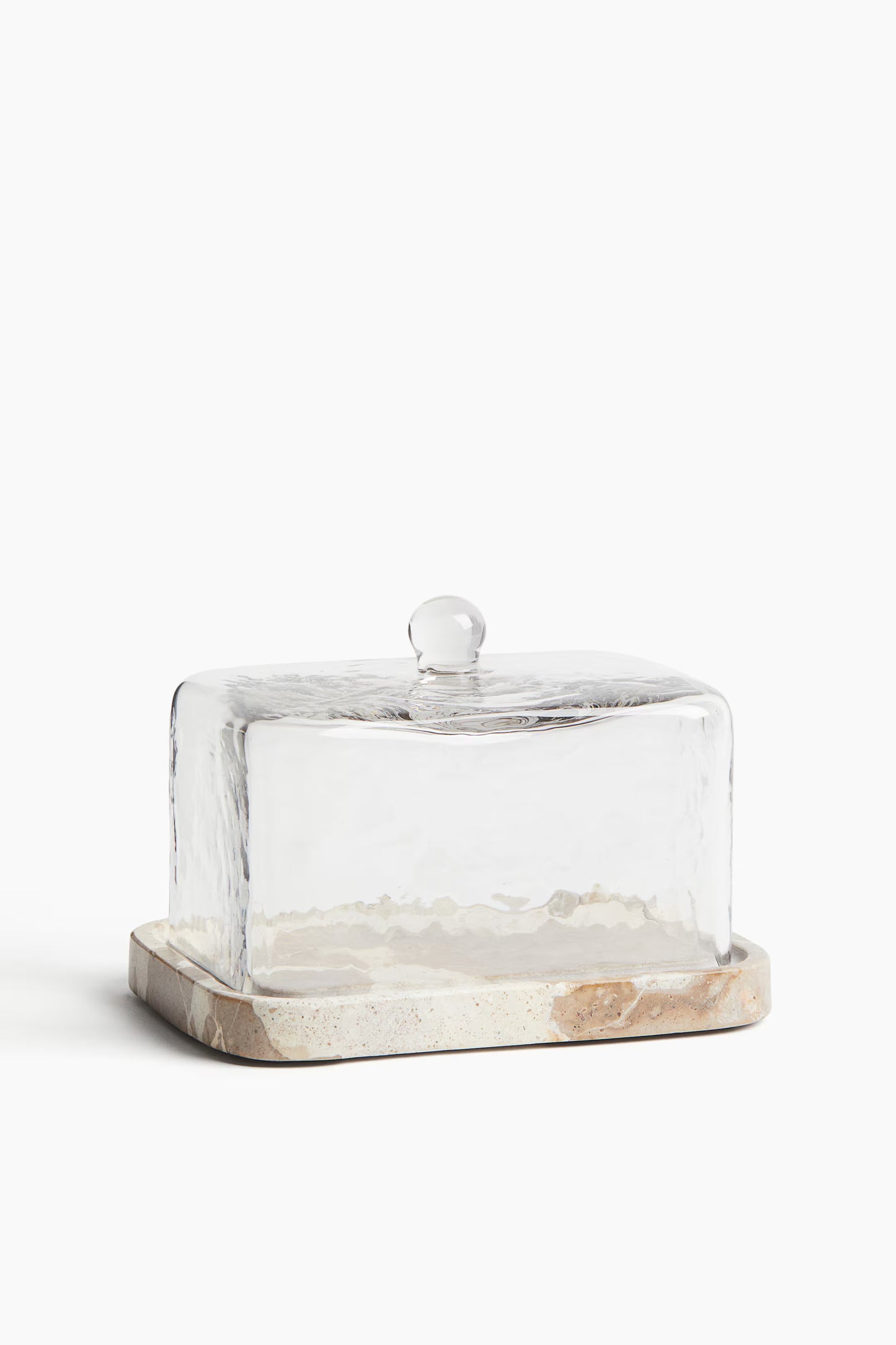 Marble Butter Dish with Glass Lid