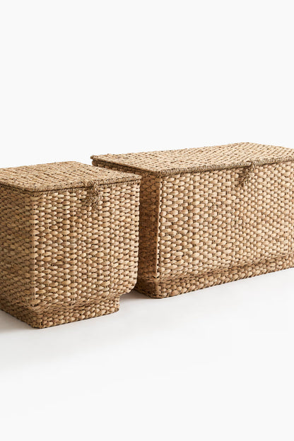 Handwoven Storage Basket with Lid