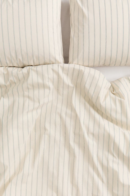 Striped Cotton Duvet Cover Set – Double/King